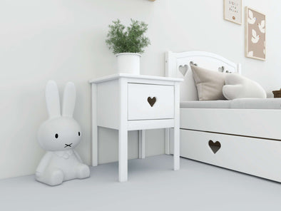 Noptieră Luttenhutt Bee din lemn de pin si Mdf alb 43 cm - LunaHome.ro