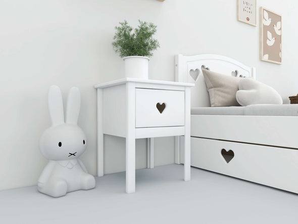 Noptieră Luttenhutt Bee din lemn de pin si Mdf alb 43 cm - LunaHome.ro
