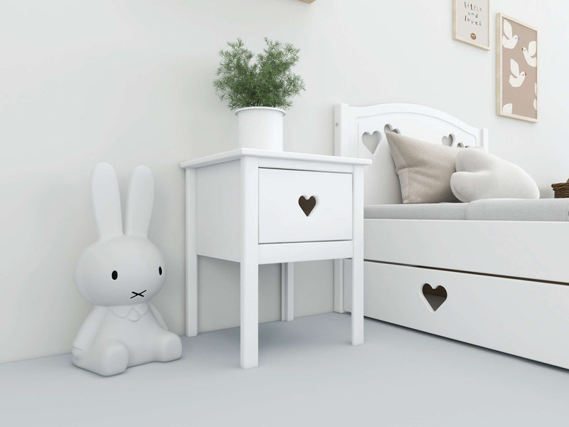 Noptieră Luttenhutt Bee din lemn de pin si Mdf alb 43 cm - LunaHome.ro