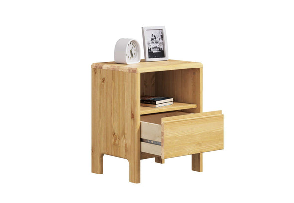 Noptiera Luven din lemn de pin natur 44 cm lățime - LunaHome.ro
