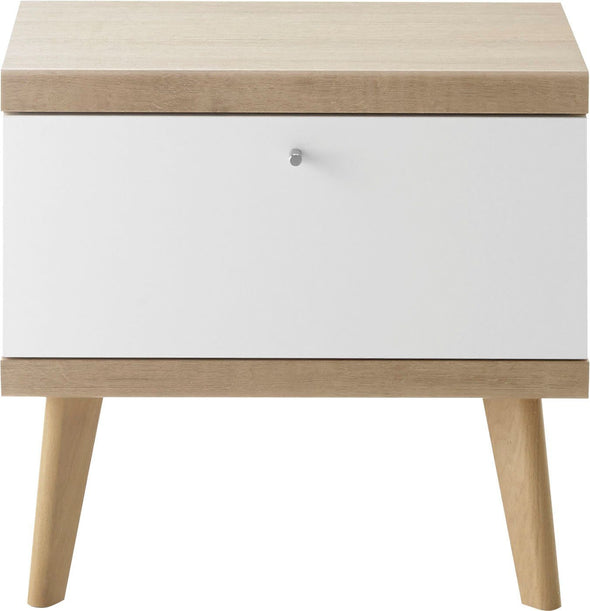 Noptiera Merle cu design scandinav alb 54 cm lățime