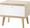 Noptiera Merle cu design scandinav alb 54 cm lățime