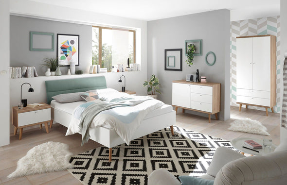 Noptiera Merle cu design scandinav alb 54 cm lățime