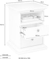 Noptiera Paris albă in stil romantic cu 2 sertare 44 cm lățime - LunaHome.ro