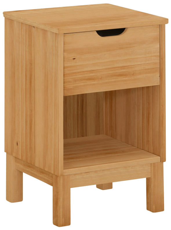 Noptiera Post din lemn de pin natur, 38 cm latime - LunaHome.ro