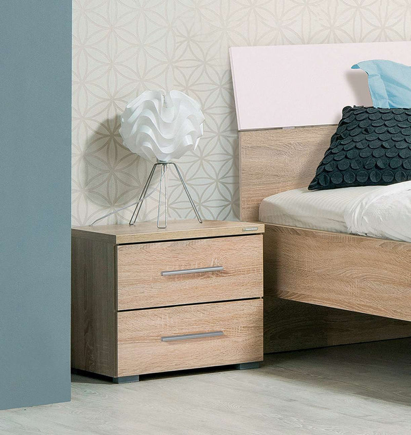 Noptiera UNI cu 2 sertare culoare stejar sonoma 44,5 cm - LunaHome.ro