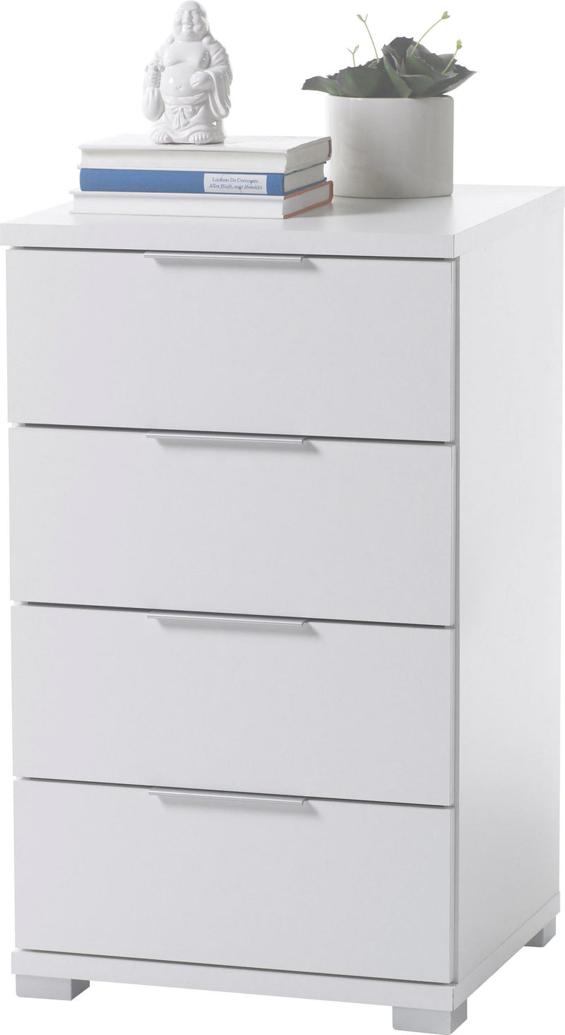 Noptiera alba Sleep cu 4 sertare, 46 cm lățime - LunaHome.ro