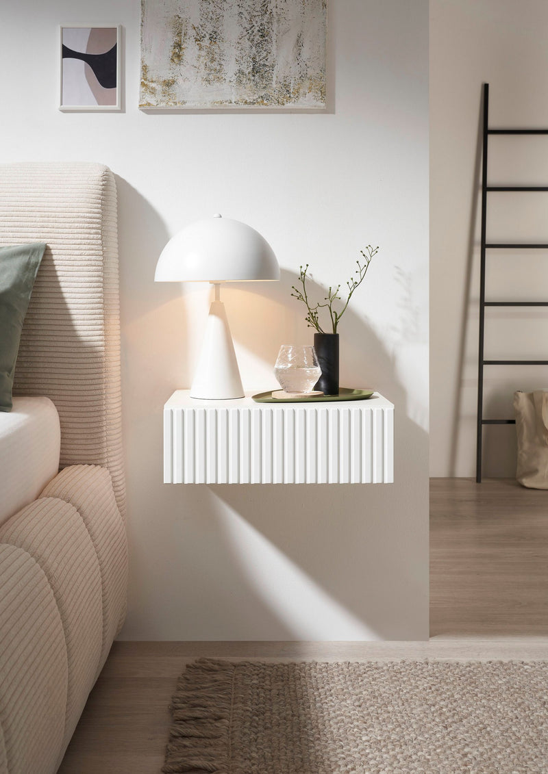 Noptiera suspendata Taboni cu 1 sertar albă 42 cm - LunaHome.ro