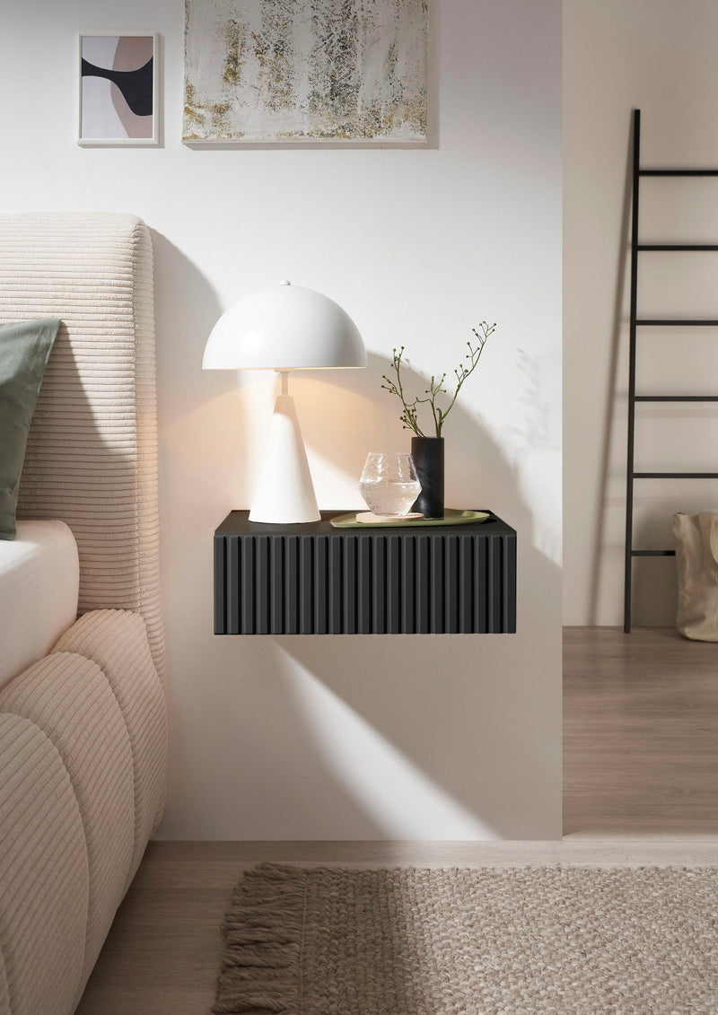 Noptiera suspendata Taboni cu 1 sertar gri grafit 42 cm - LunaHome.ro