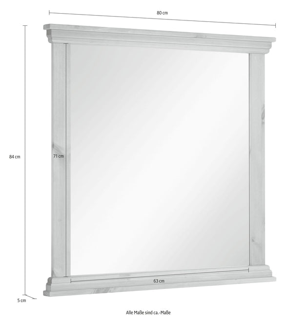 Oglinda Basilico cu rama din lemn de pin 86x84 cm - LunaHome.ro