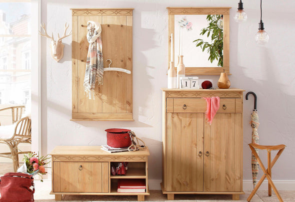 Oglinda Indra cu rama din lemn de pin 63 cm lățime - LunaHome.ro