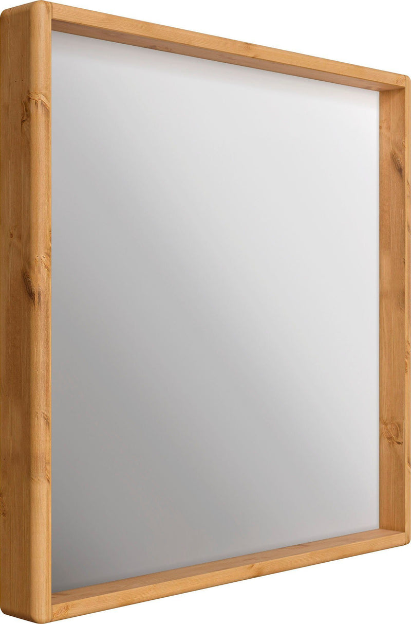 Oglinda Livana cu rama din lemmn masiv natur 80x80 cm - LunaHome.ro