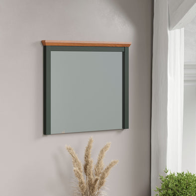 Oglinda Viena cu design atipic rama verde 77x68 cm