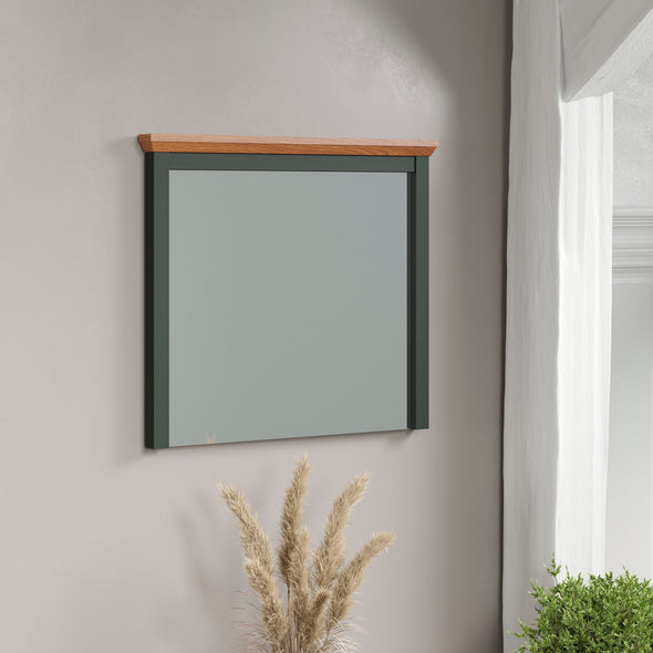 Oglinda Viena cu design atipic rama verde 77x68 cm