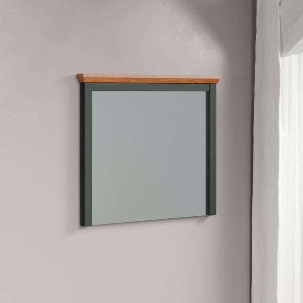 Oglinda Viena cu design atipic rama verde 77x68 cm