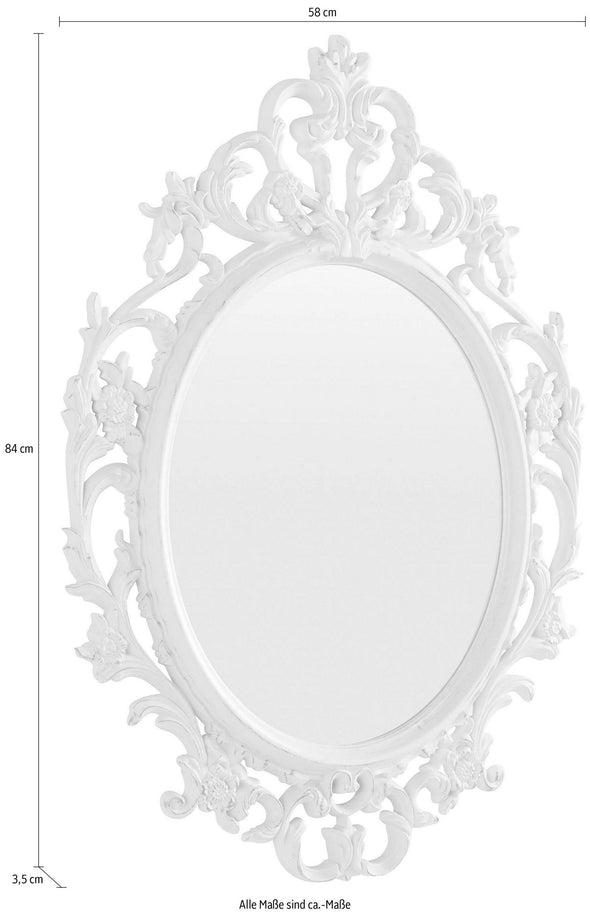 Oglindă cu model baroc Regele Ludwig cu rama albă 58x84 cm - LunaHome.ro
