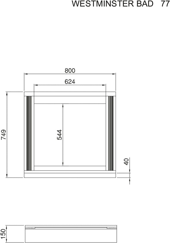 Oglindă cu raft »WESTMINSTER« în stil romantic 80x75 cm