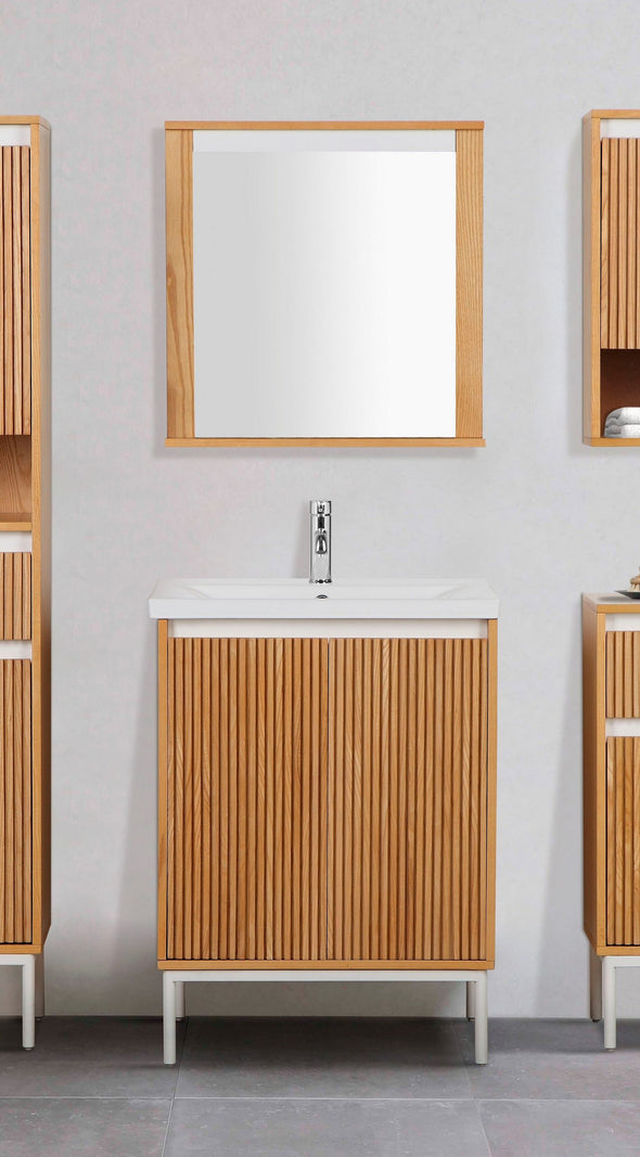 Oglinda de baie Falun cu poliță 60x53 cm - LunaHome.ro