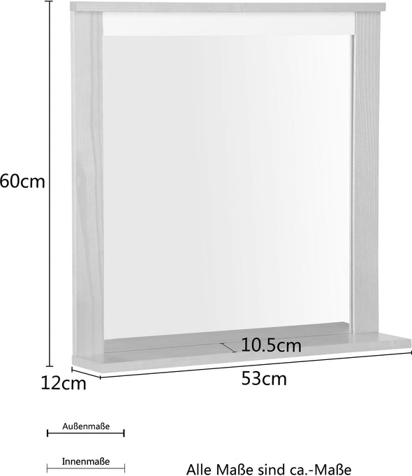 Oglinda de baie Falun cu poliță 60x53 cm - LunaHome.ro