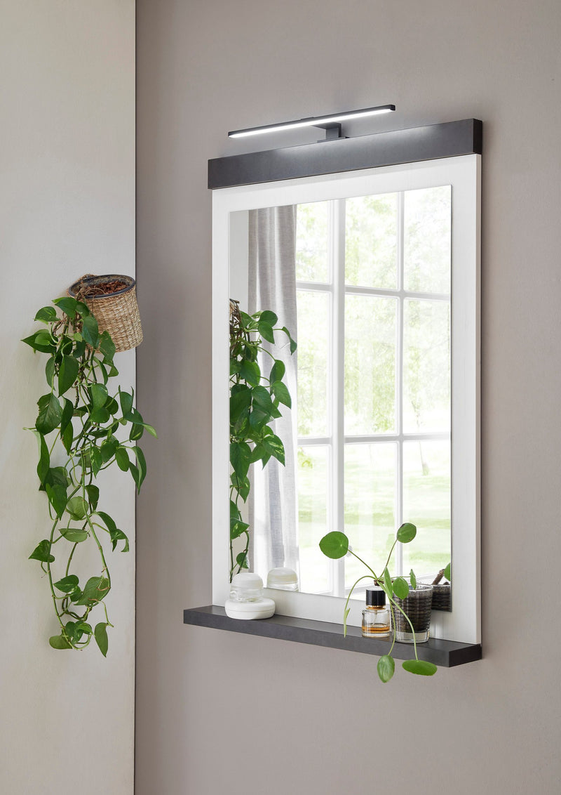 Oglinda de baie Sherwood cu aspect de lemn, iluminat inclus 55x100 cm - LunaHome.ro