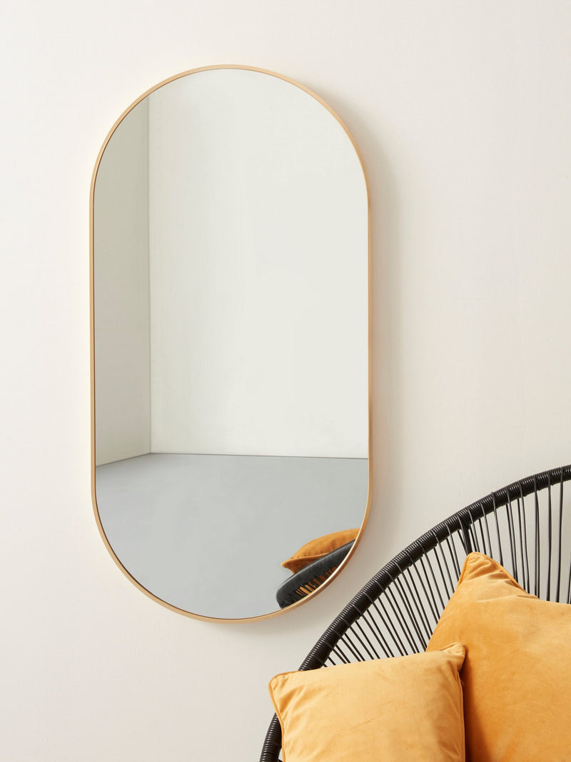 Oglindă decorativă Rue Franquet cu ramă aurie din metal 100x50 cm - LunaHome.ro