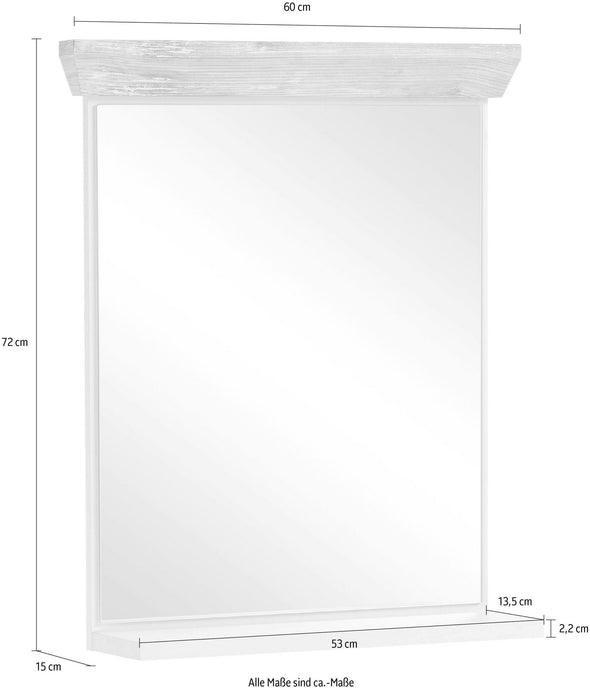 Oglinda pentru baie Florenz in stil romantic cu raft, 60x72 cm - LunaHome.ro