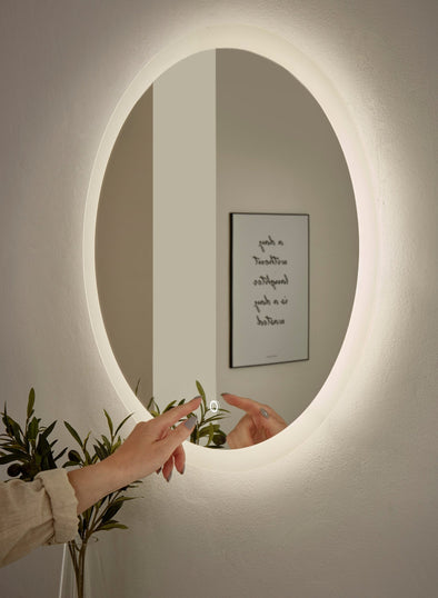 Oglindă rotundă Places of Style cu LED 80 cm diametru
