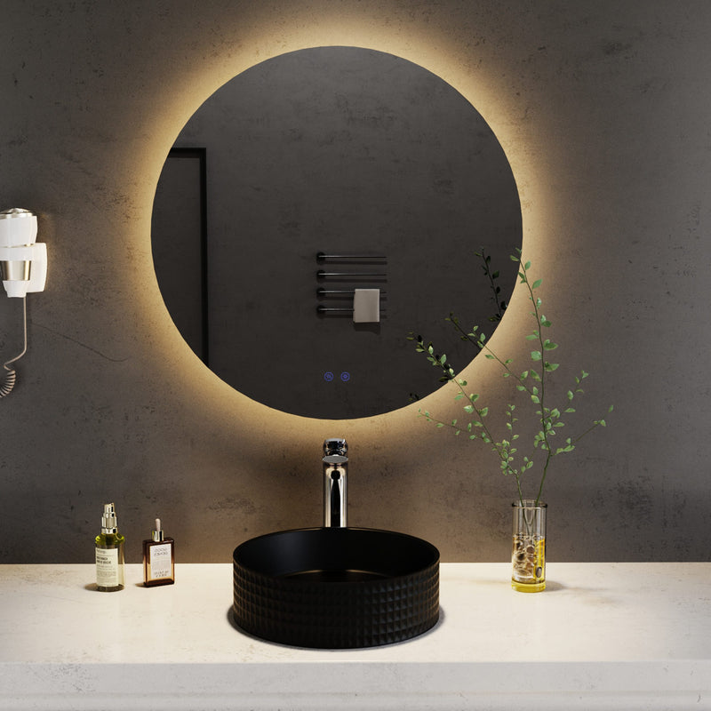Oglinda rotunda Toledo pentru baie cu LED 70 cm diametru - LunaHome.ro