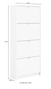 Pantofar Inosign cu 4 clape alb mat 70 cm lățime - LunaHome.ro