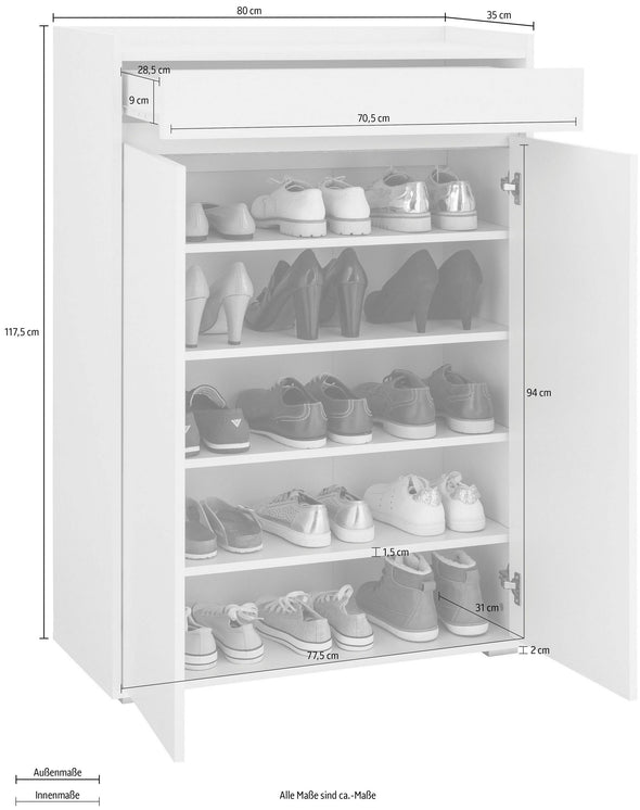Pantofar Kosmo alb, 80 cm latime - LunaHome.ro