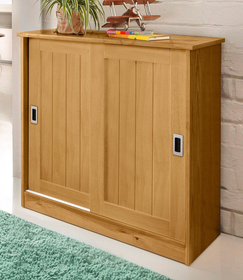 Pantofar Nekso cu lemn masiv natur cu 2 usi, 83 cm latime - LunaHome.ro