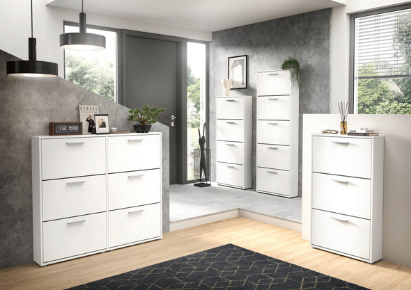 Pantofar Sam alb cu 6 clapete design modern, 116 cm lățime - LunaHome.ro