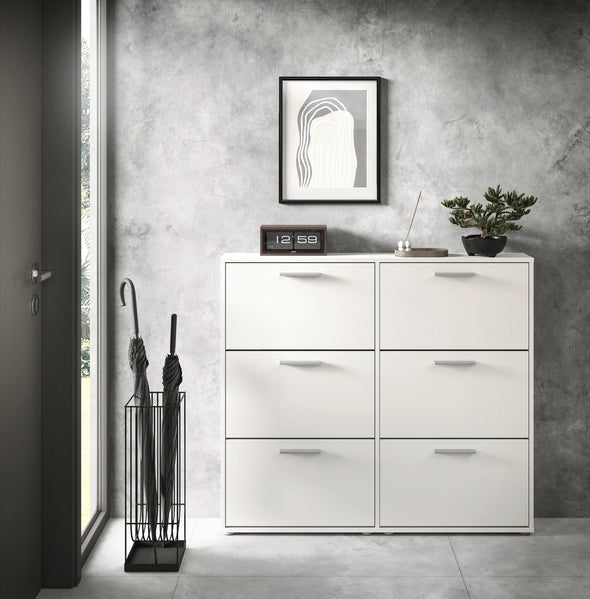 Pantofar Sam alb cu 6 clapete design modern, 116 cm lățime - LunaHome.ro