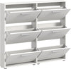 Pantofar Sam alb cu 6 clapete design modern, 116 cm lățime - LunaHome.ro