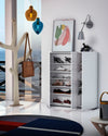 Pantofar Tozzi alb lucios cu 3 usi, 110 cm latime - LunaHome.ro