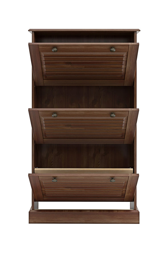 Pantofar Liotta cu 3 clape din lemn de pin maro 75 cm - LunaHome.ro