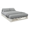 Pat Alasco cu sertare din lemn de pin alb cu aspect industrial 140x200 cm - LunaHome.ro