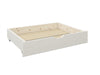 Pat Alasco cu sertare din lemn de pin alb cu aspect industrial 140x200 cm - LunaHome.ro