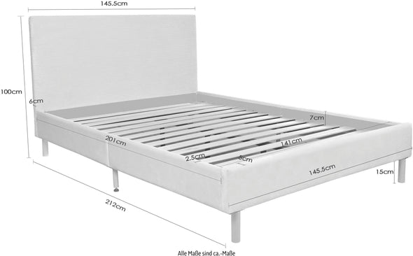 Pat Armandine cu tăblie din velur reiat bej 140x200 cm - LunaHome.ro