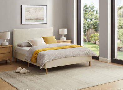 Pat Armandine cu tăblie din velur reiat bej 140x200 cm - LunaHome.ro