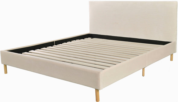 Pat Armandine cu tăblie din velur reiat bej 180x200 cm - LunaHome.ro