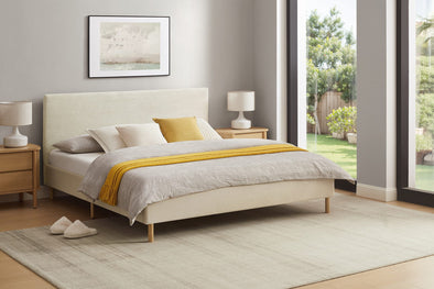 Pat Armandine cu tăblie din velur reiat bej 180x200 cm - LunaHome.ro