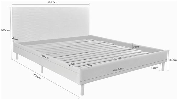 Pat Armandine cu tăblie din velur reiat bej 180x200 cm - LunaHome.ro