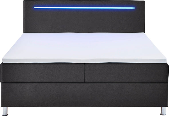 Pat Boxspring Candela cu iluminare si depozitare 180x200 cm