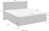 Pat Boxspring Leo2 bej cu saltele, topper, depozitare 180x200 cm