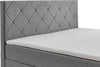 Pat Boxspring Leo gri cu saltele, topper, depozitare 180x200 cm