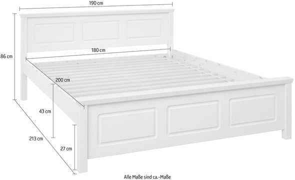 Pat Erik din lemn masiv de pin cu frezari decorative 180x200 cm - LunaHome.ro