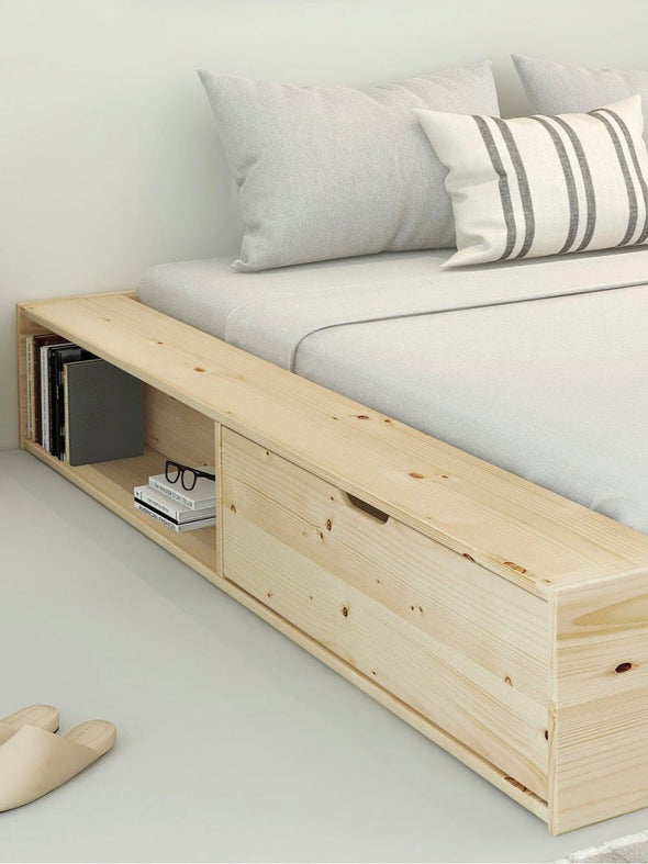 Pat Erno cu design modern din lemn de pin cu depozitare 180x200 cm