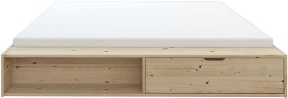 Pat Erno cu design modern din lemn de pin cu depozitare 180x200 cm