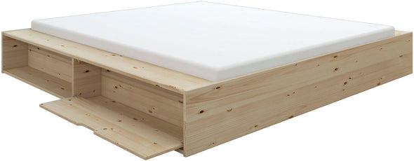 Pat Erno cu design modern din lemn de pin cu depozitare 180x200 cm